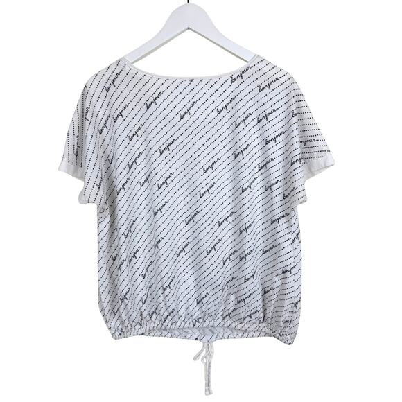 Anthropologie Maeve T Shirt Women's Small Bonjour Graphic Paris French Striped - Picture 3 of 5